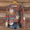 Women's Vintage Knit Button Christmas Print Cardigan Jacket
