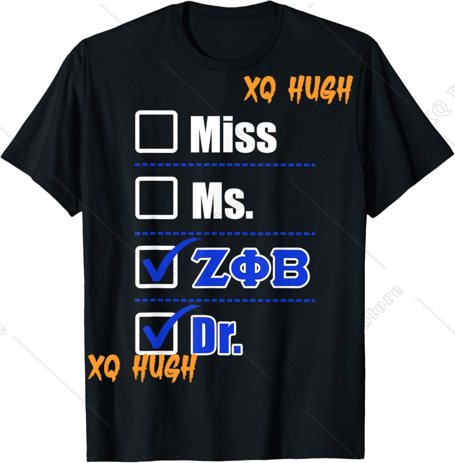 Zeta Phi Beta Выпускной Zeta Phi Beta Доктор Футболка Винтажная Хлопковая Футболка Футболка с коротким рукавом Топы с круглым вырезом Оригинальная 4XL