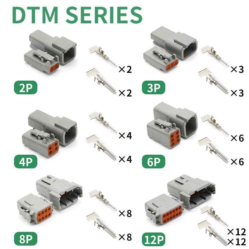 5/10/100 Sets DEUTSCH Connector DT/DTM/DTP/DT15/DT13 deutch connector male DT06-2S waterproof connector DT04-2P female plug
