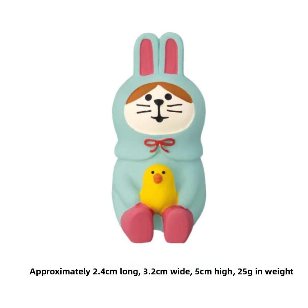 

Zakka Cat Resin Figurine With Cute Design For Home Decor Collectors Bird Rabbit Cat