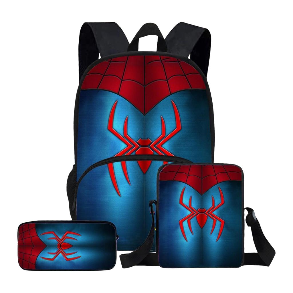 3 Piece Backpack Lunch Bag Pencil Case Set with Printed Design Durable Material Adjustable Straps Suitable for School Travel and Daily Use