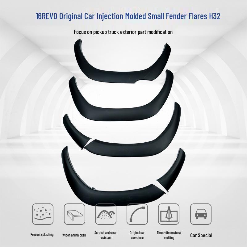 Toyota Hilux Revo 2016 Injection Molded Fender Flares with Mud Flaps for Pickup Exterior Yes чёрный