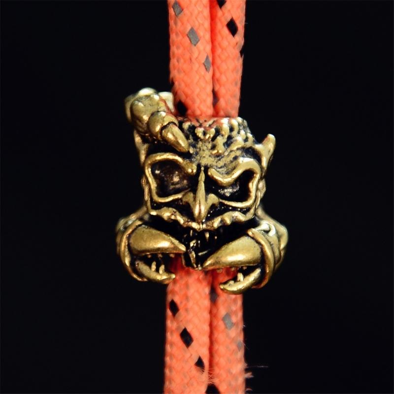 Decorative Pendant Bead with an Ornate Sculpted Scorpion Design and Pass-Through Opening for Custom Lanyard Projects