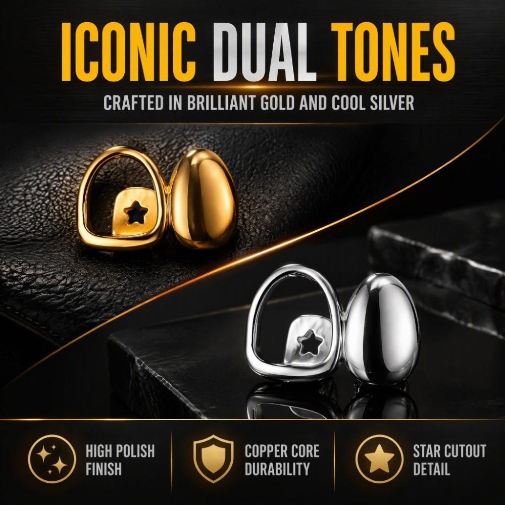 Geometric Hollow Out Teeth Grillz Unique Temporary Teeth Grills Open Face Tooth Caps  Halloween