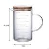 Cup Glass with Scale, Household Heat Resisttant Clear Water Pitcher lid,