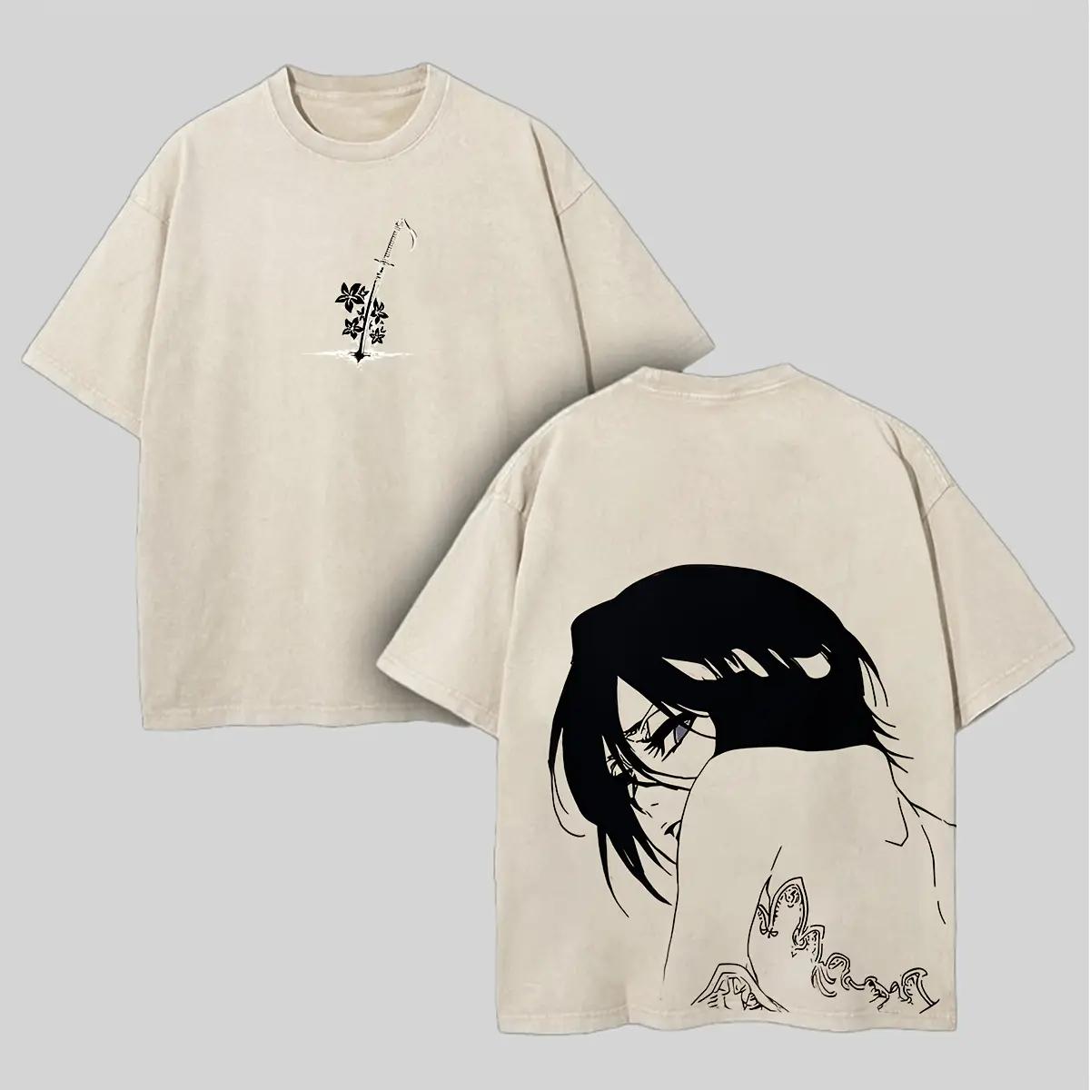 

Kuchiki Rukia BLEACH Tshirt Men Women Clothing Anime Vintage Yk Washed Oversized T Shirt Summer Short Sleeve Cotton Tees Tops S