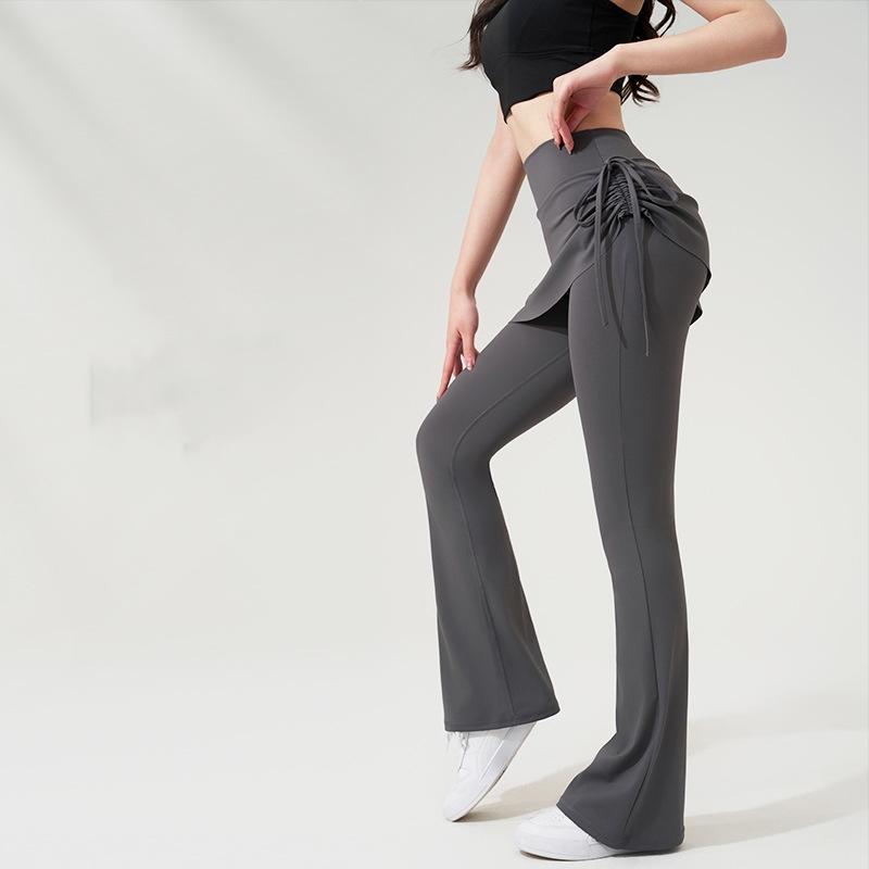 Yoga Bell-bottom Pants Fake Two-piece Skirt Pants High Waist Hip Lift Tight Body Anti-exposure Pilates Sports Fitness Leggings