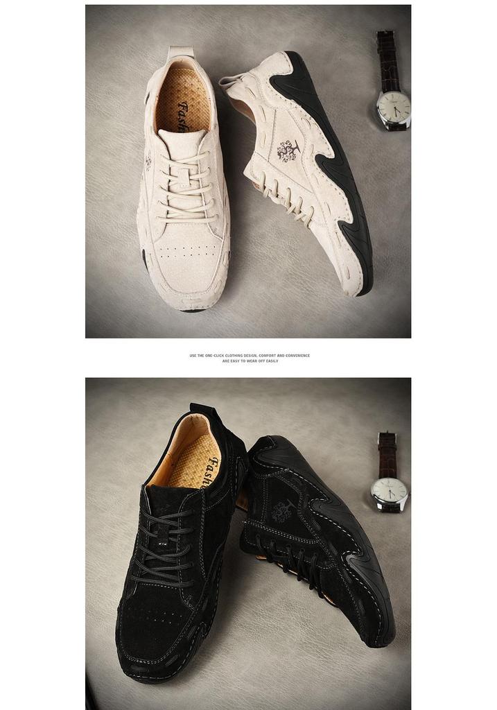 Plus Size Men's Casual Slip-On Moccasins - Fashionable Pigskin Driving Shoes