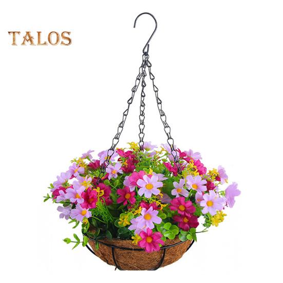 

Подвесная корзина для искусственных цветов, искусственные цветы в корзине, устойчивая к ультрафиолетовому излучению, искусственная цветочная корзина с цепями для декора дома, сада, патио B