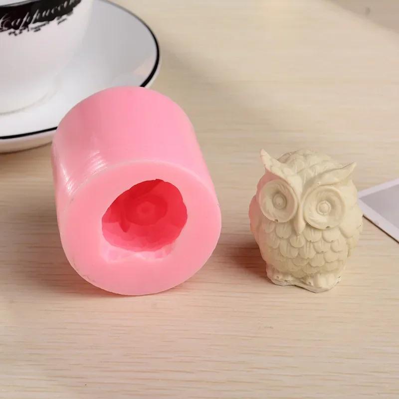 1 Pcs Handmade Molds Creative DIY Three-dimensional Owl Silicone Mold Aromatherapy Plaster Candle Mold Accessories Crafts