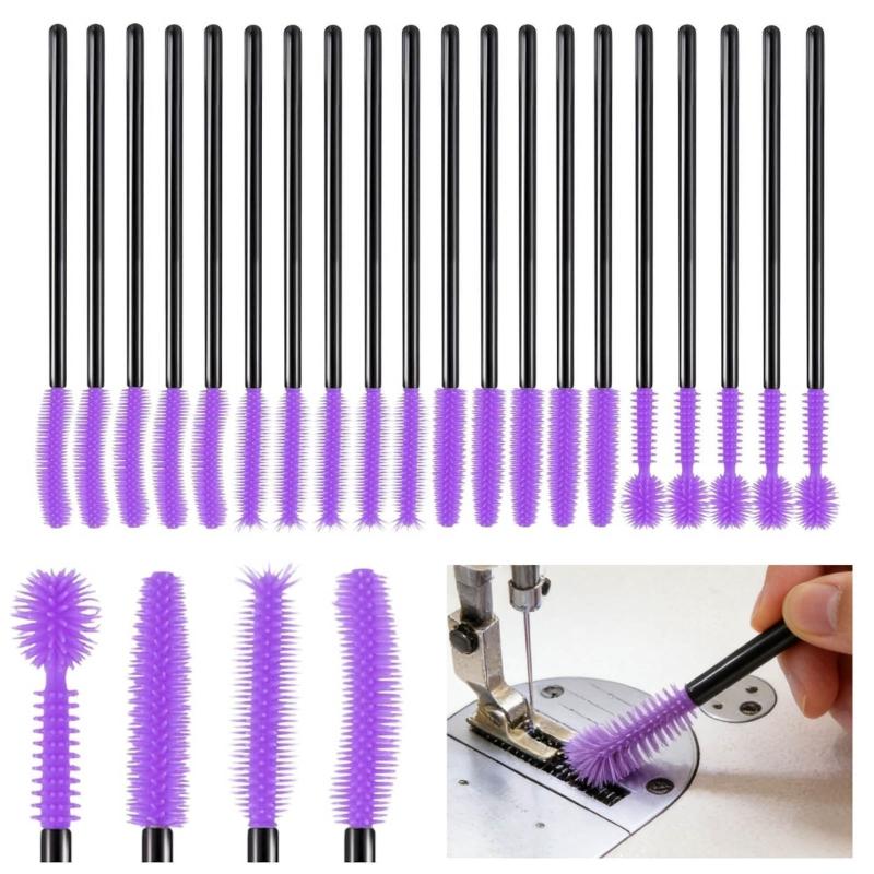20Pcs Sewing Equipment Cleaning Brushes Ergonomic Handle Silicone Cleaner Brushes for Home Appliances Electronics