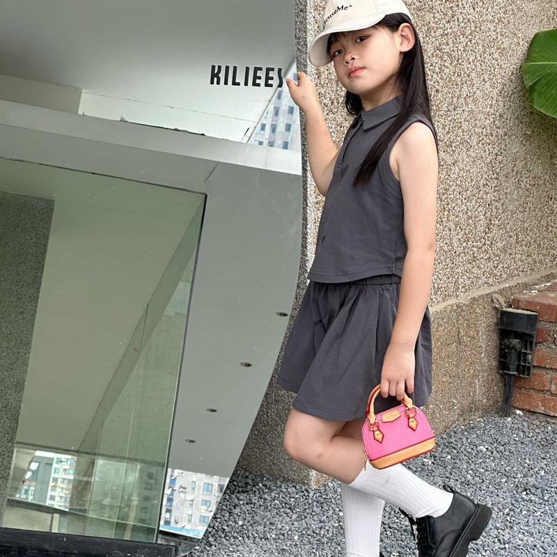 Trendy Korean Style Mini Shell Bag For Kids Unisex Fashionable Color Block Design