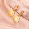 LemegetonSunflowers Stainless Steel Pendant Earrings Charm Lady Bohemian Style Amulet Hanging Pieces of Jewelry Gifts for Women