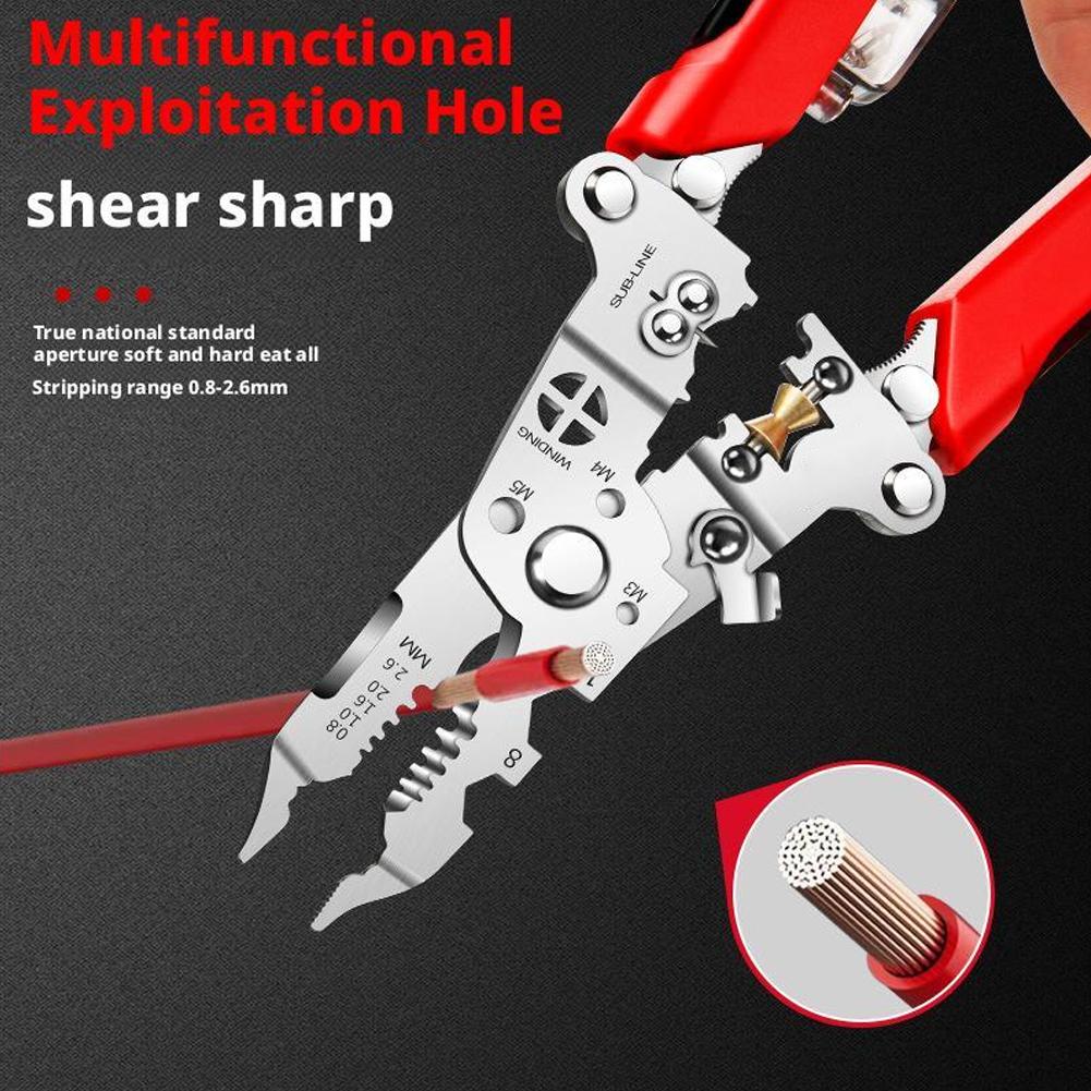 Multi-Function Foldable Voltage Tester Wire Stripper Pliers, Household Specific Electrical Pliers For Wires Cutting Crimping New