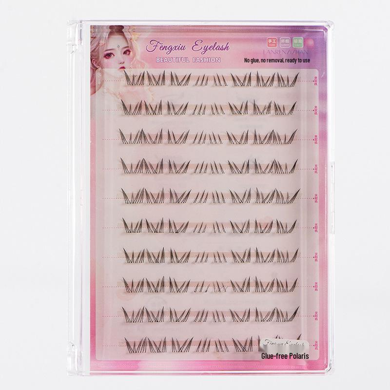 

Self-Adhesive Glue-Free Polaris Natural Bottom Eyelashes - Little Spark Lazy Comic Segmented False Lashes