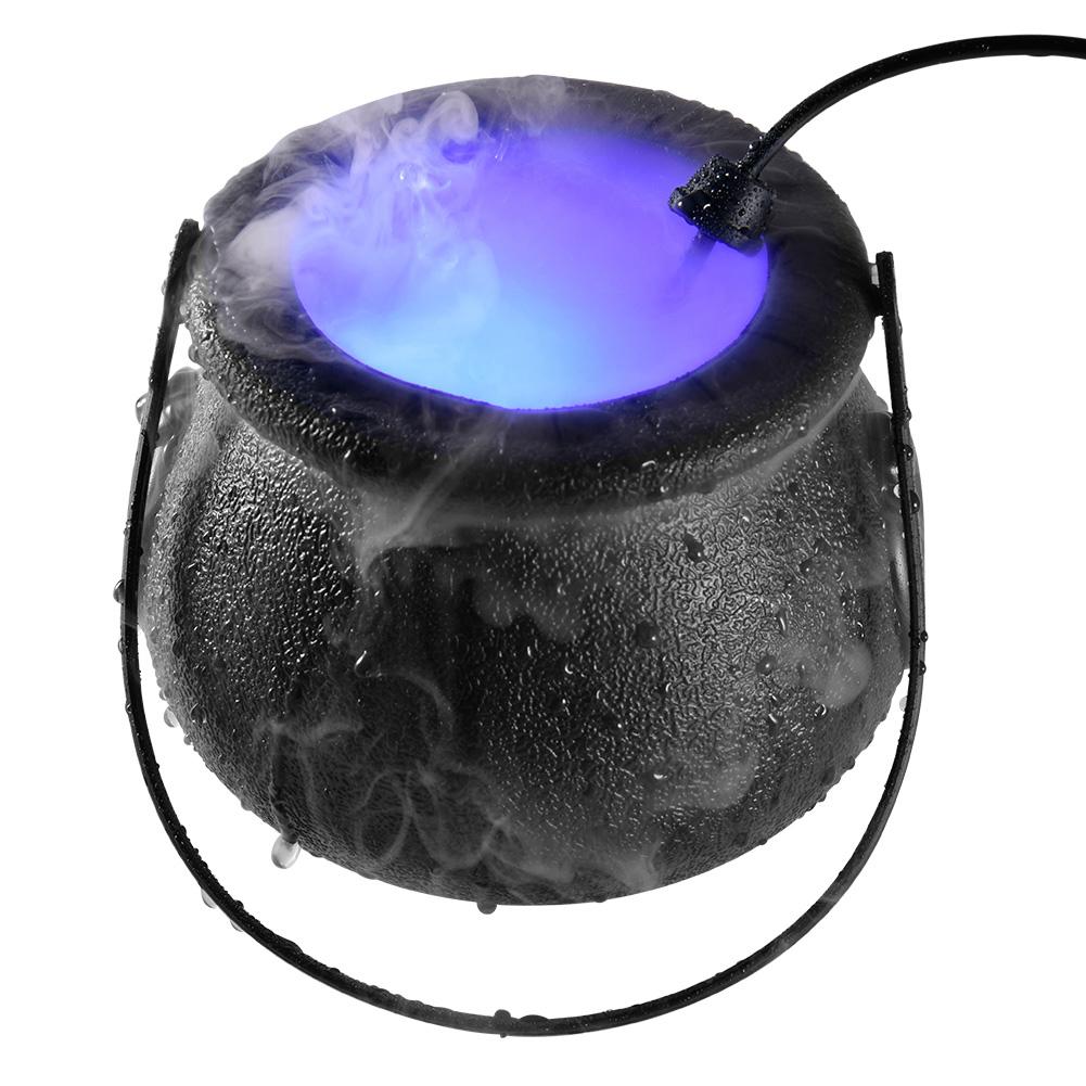 12 LED Halloween Witch Bucket Halloween Cauldron with Mist Maker