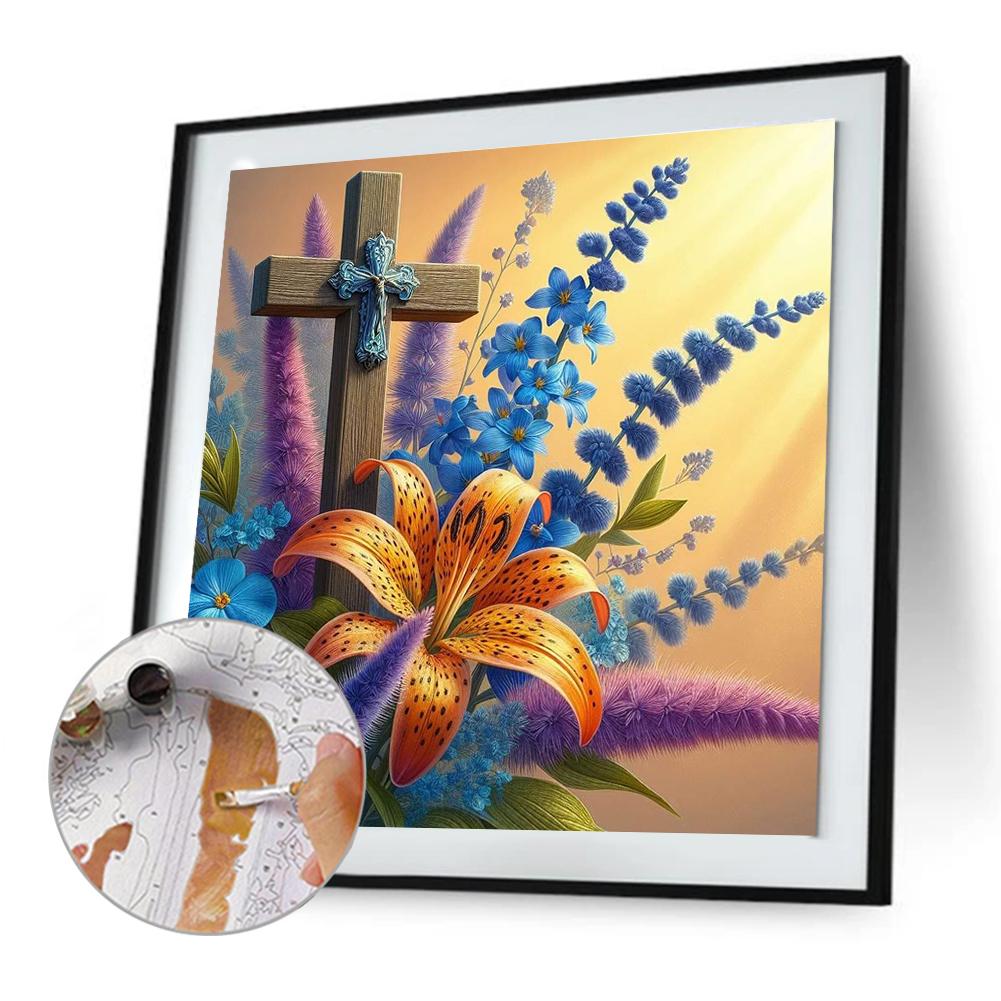 

T0# Paint By Numbers Kit On Canvas DIY Oil Art Cross Picture Home Wall Decor40x4