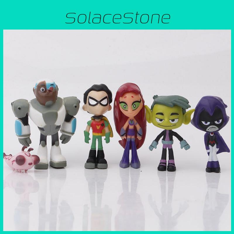 Vibrant Teen Titans Go Anime Figures With Robin Raven Beast Boy Starfire