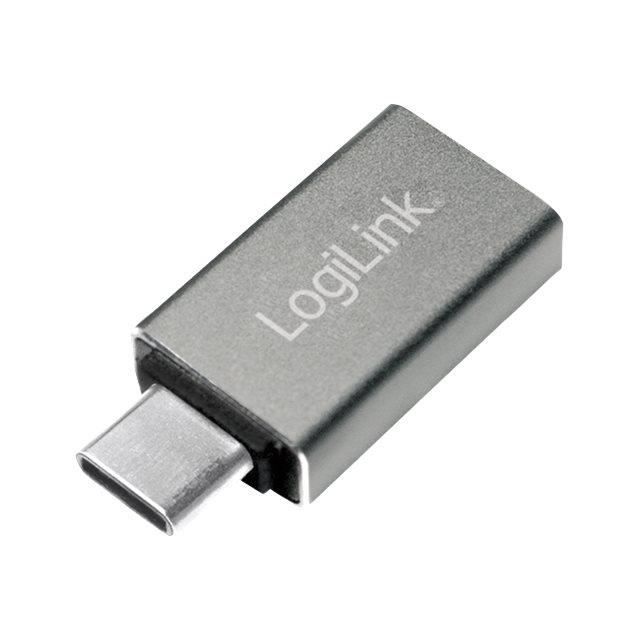 Adaptateur De Type C USB - LogiLink - USB (F) Pour USB-C (M) - Boitier De Connecteur En Aluminium - Argent