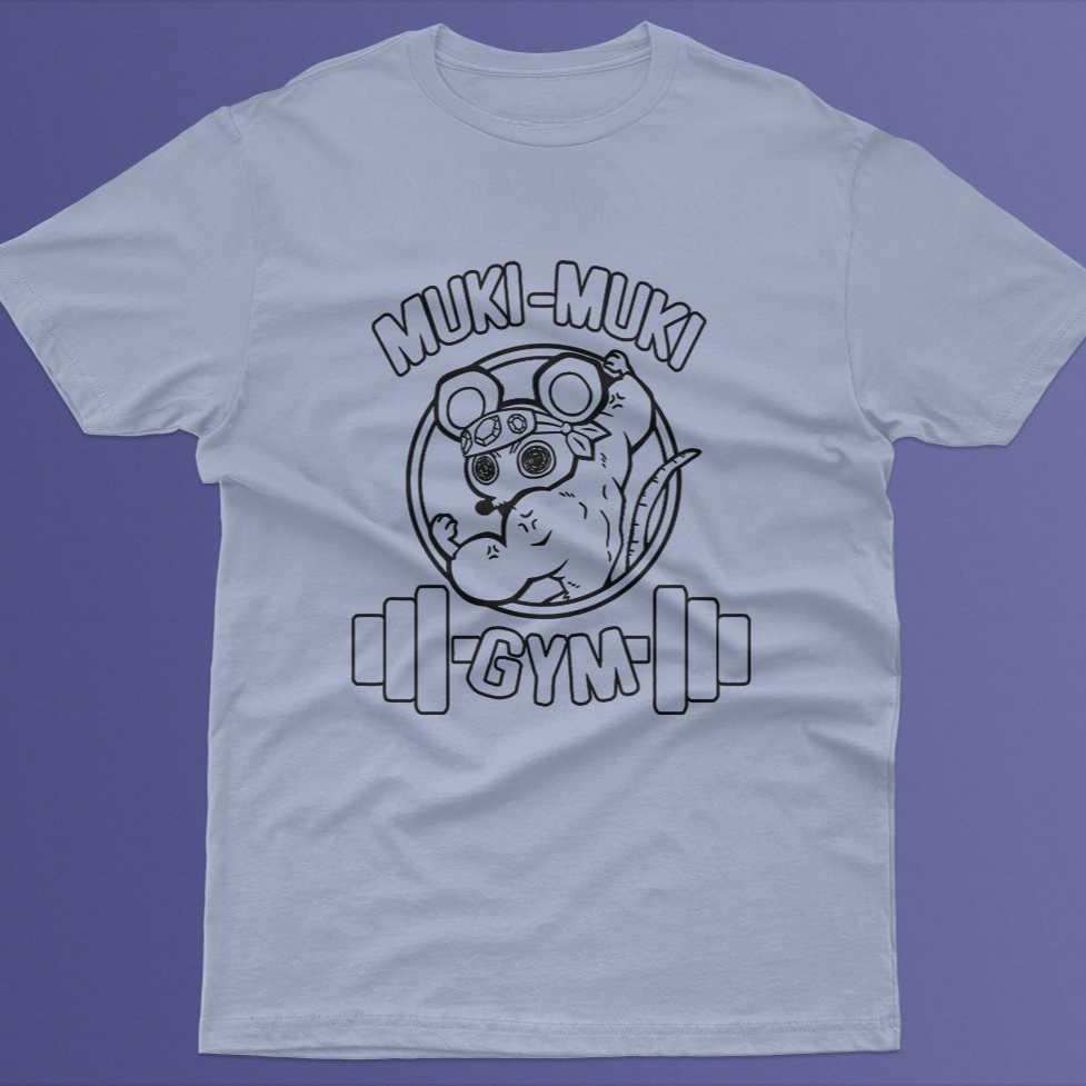 Anime Demon Slayer Uzui Tengen Print T-shirts Unisex Funny Ninja Mice Muki Muki Gym T Shirt Muscular Mouse UNSEIX Oversized TOP