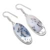 Natural Dendrite Opal Gemstone 925 Sterling Silver Jewelry Earring 1.97" AEE-11089