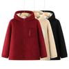 2025 Winter Stylish Versatile Hooded Lambswool Jacket – Warm, Loose-Fitting Cotton Coat