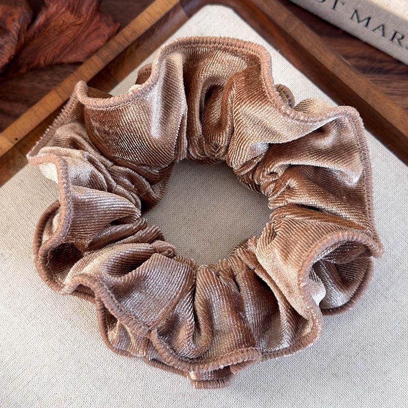 Herbst Winter Einfarbig Samt Rüschen Haargummis Stirnbänder für Damen Temperament Haarband Weiblich Gummiband Kopfschmuck