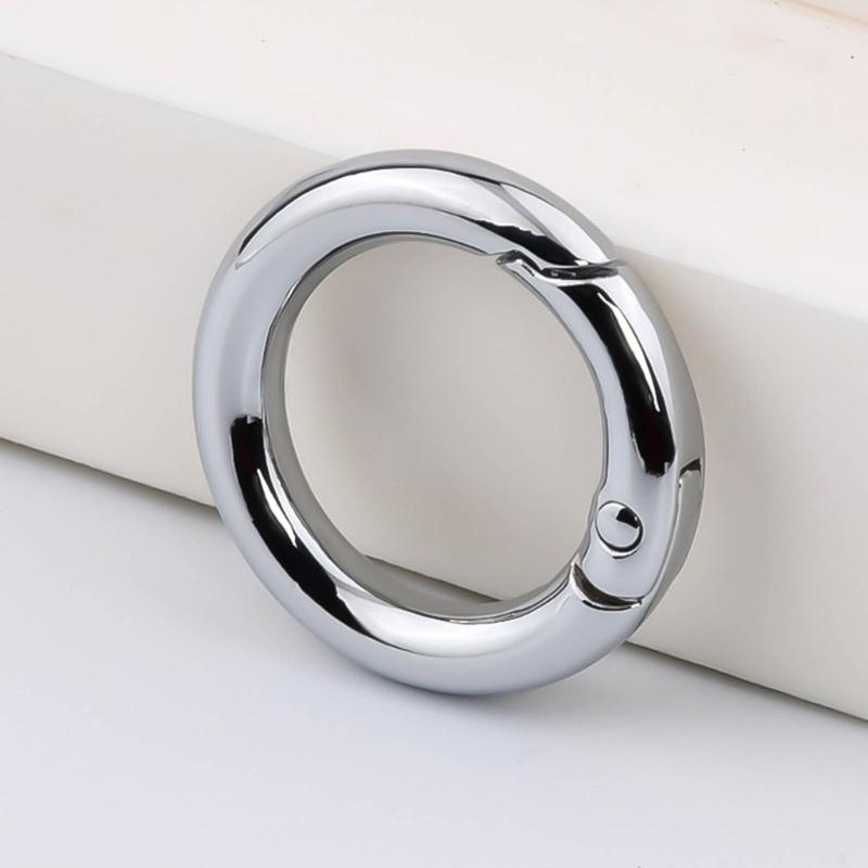 10 Pack Spring Rings Round Hook Accessories DIY Crafts Supplies Alloy Material for Jewelry Making and Bag Embellishments