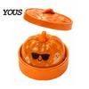 Portable Stress Reliever Halloween Dumpling Relief Toy, Cartoon Steamed Bun Squeeze Toy with Steamer, Sensory Ball Fidget Party Favors TPR