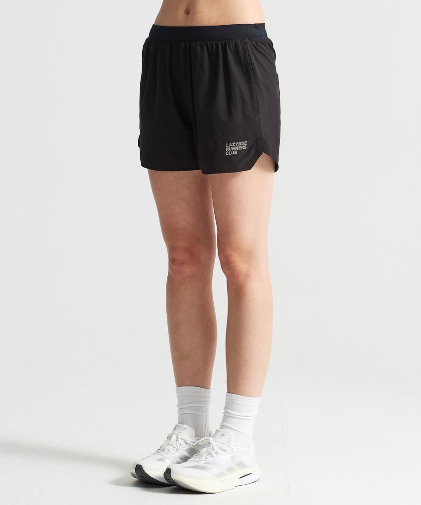 Leijibi Sprinter Reflective Shorts 5-Inch 2-In-1 Running Shorts W Black