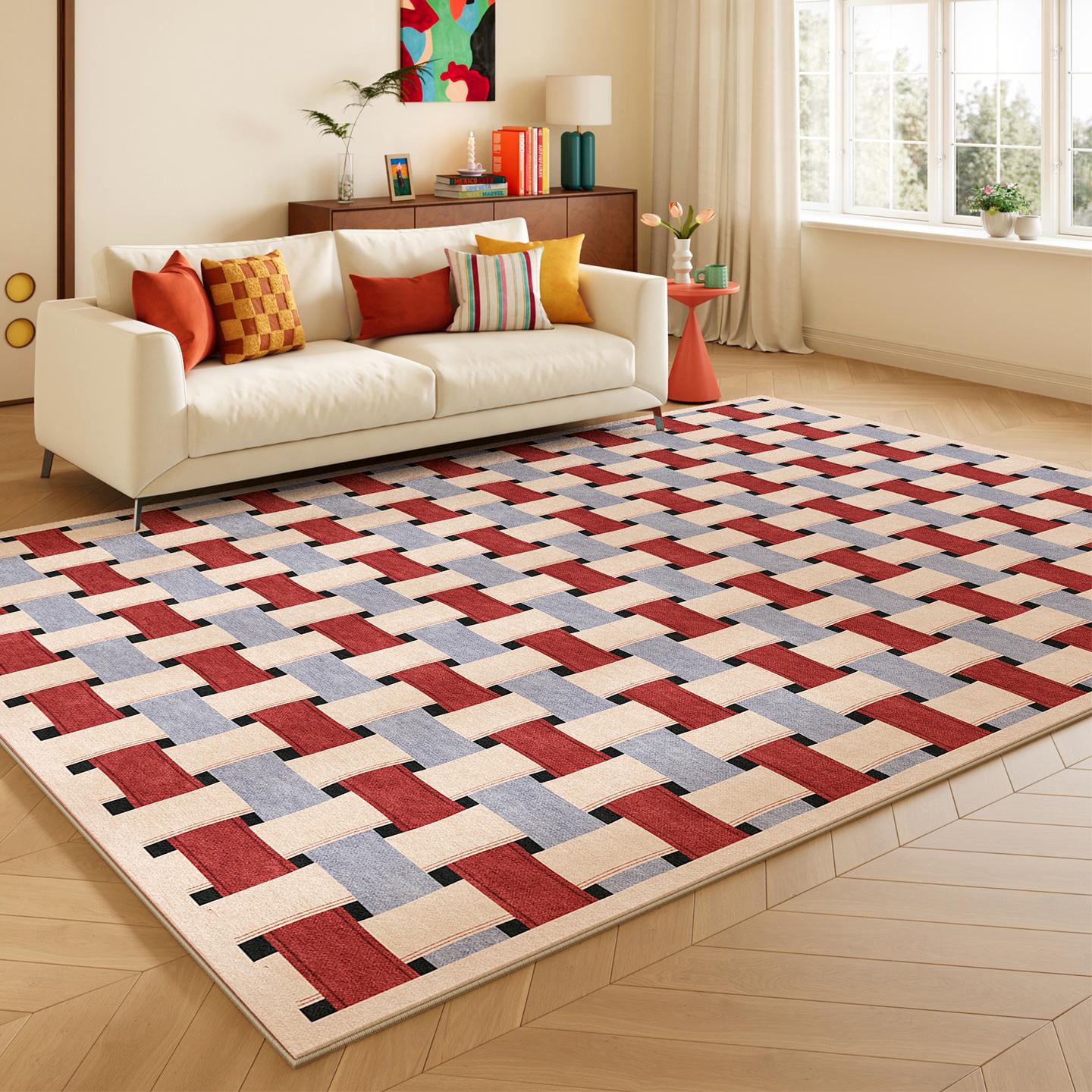 Dopamine Kleur Woonkamer Decoratie Tapijt Grote Vloerkleden voor Slaapkamer Wasbaar Lounge Vloermat Antislip Garderobe zacht Tapijt 80x120cm