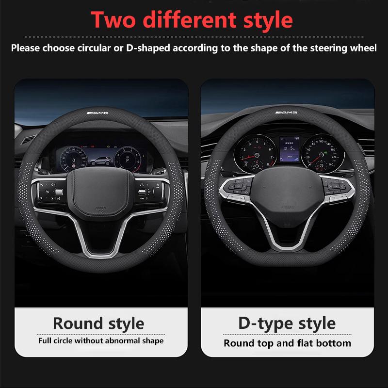 Car Steering Wheel Cover With Anti-Slip Breathable Leather For Mercedes Benz AMG GLC W203 W206 W220 W205 W211 W212 W201 W210 GLE