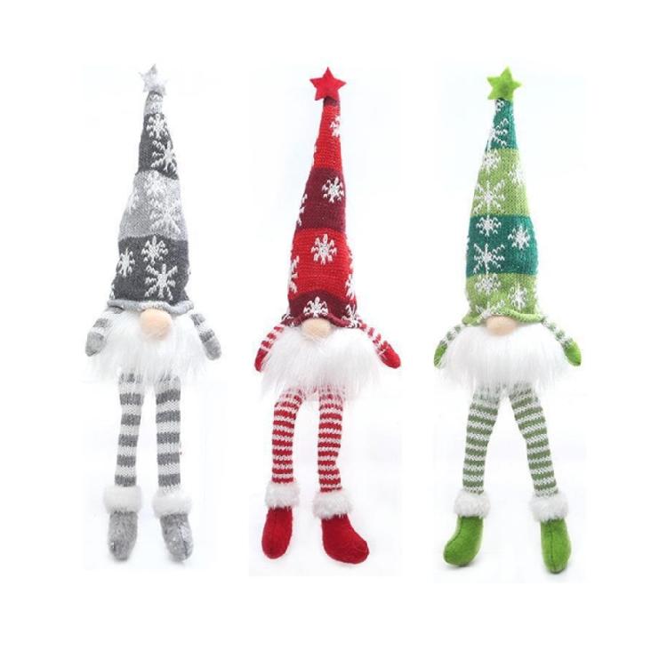 Mysterious Holiday Season Santa Figure Two Leg Styles Warm White Lights Gnomes Shape Figurine Christmas Decoration