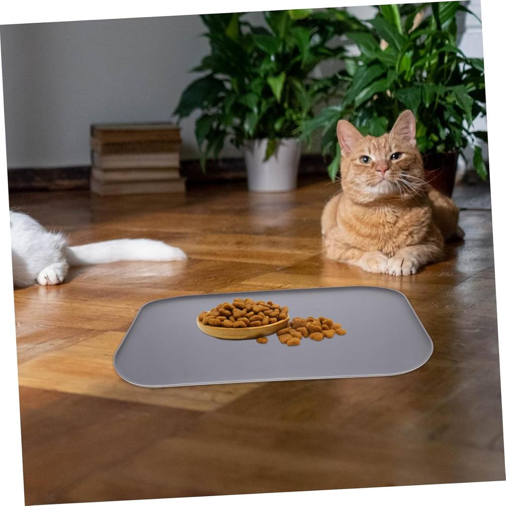 Puppy Feeding Dish Mat Silicone Pet Bowl Mat Raised Edges for Food and Water Small Keeps Floors Clean and Neat