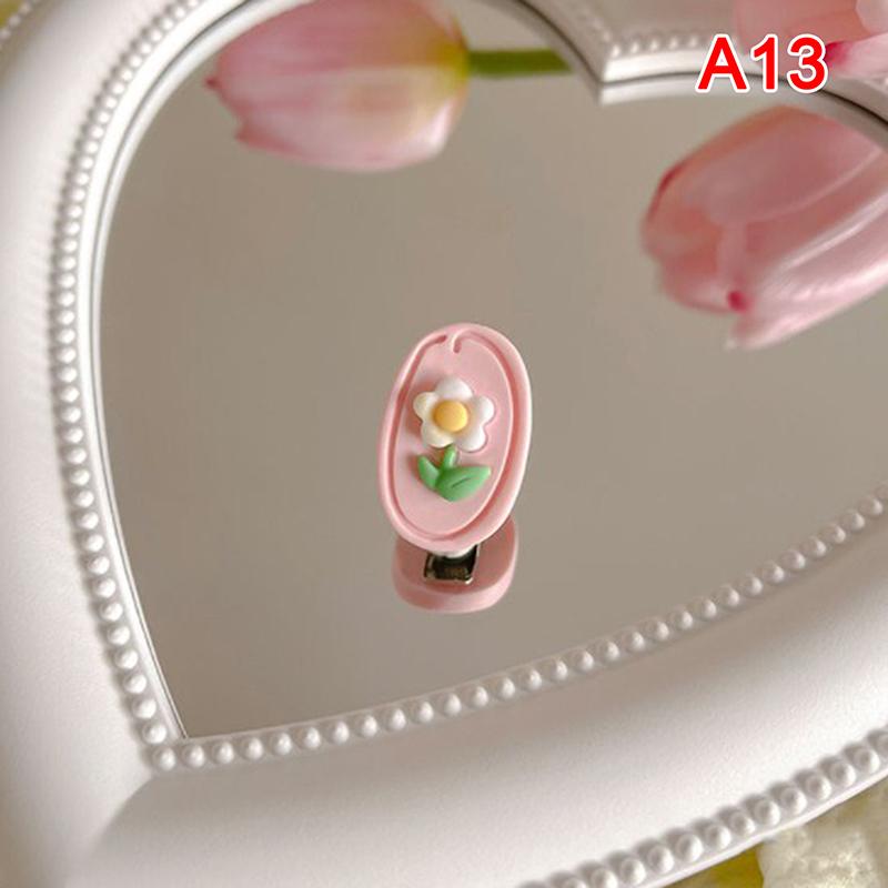5Pcs So Cute Girls Pink Rose Flower Heart Bow Peach Mini Hairpin Set Sweet Hair