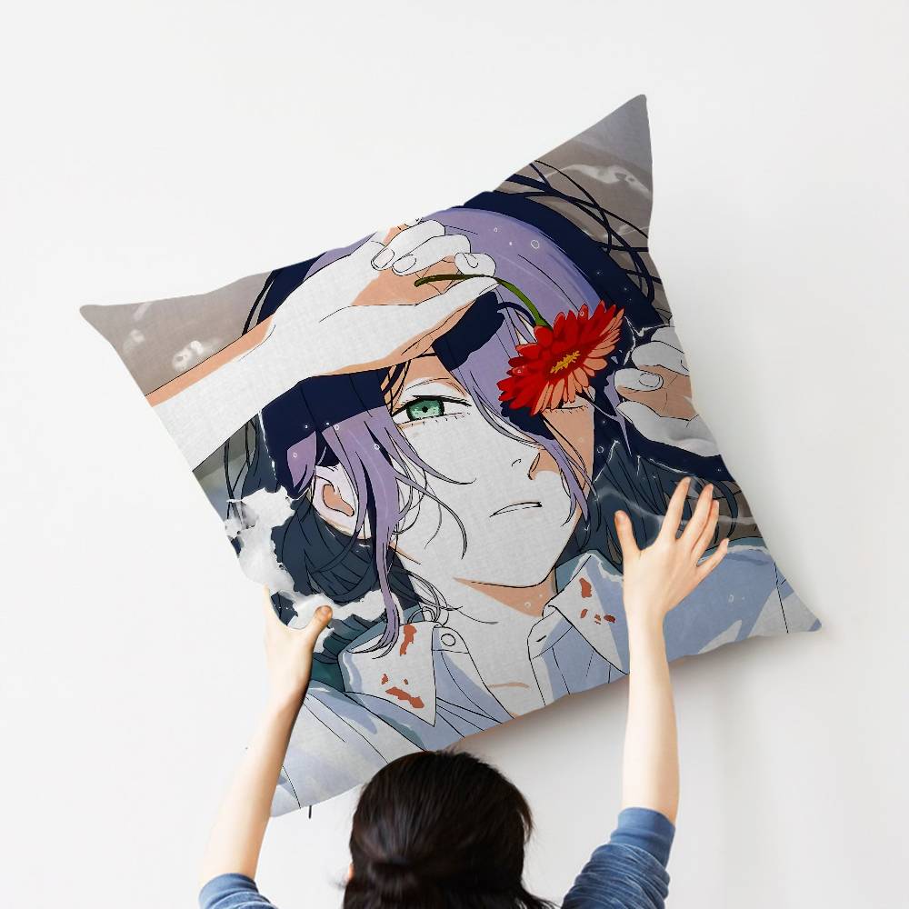 Populární akční anime C-Motorová pila M-Muž R-Reze A-Oblouk Povlak na polštář do ložnice a obývacího pokoje Dekorativní povlak na polštář na pohovku
