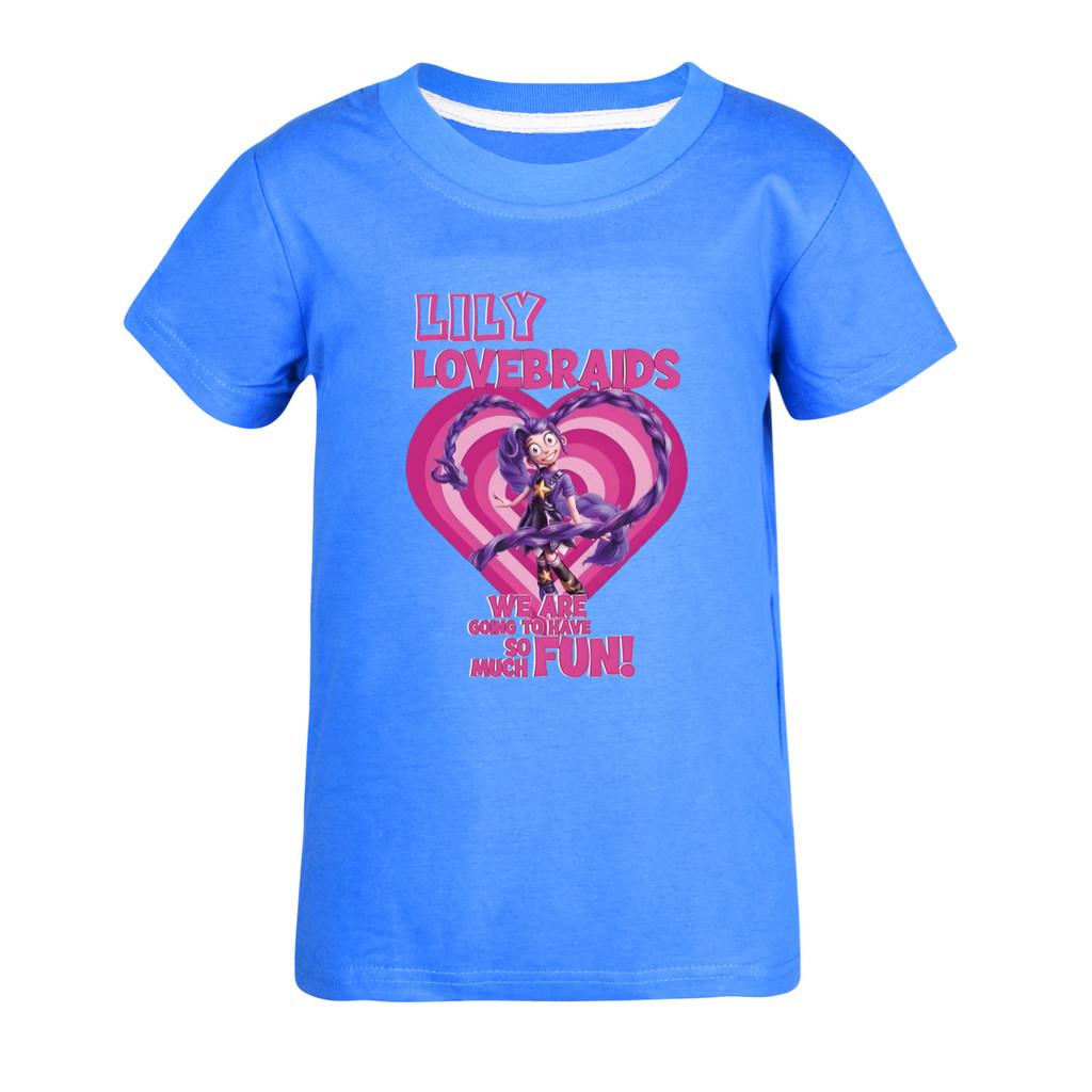 5580 Meisje Cartoon Lelie Liefdesvlechten Print Korte Mouw T-shirt