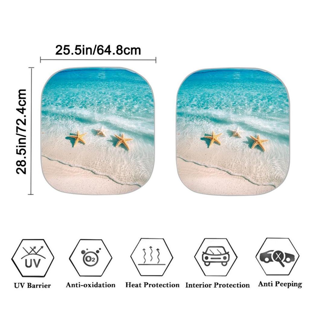 Turtle Pattern Car Sunshade Set: Universal Aluminum Foil Heat Insulation Cover (2-Pack)