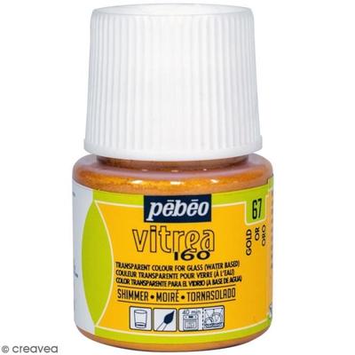 Glass Paint - PEBEO - V160 - Moiré Effect - 45 Ml - Gold Color