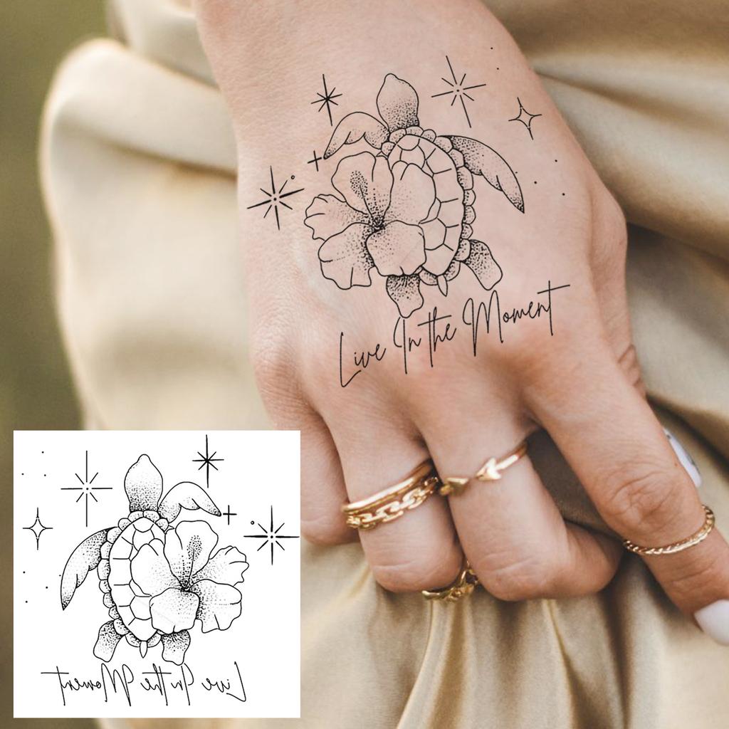 1 Sheet Butterfly Family Angel Dandelion Temporary Tattoos For Adult Hands Arm, Fake Tattoo Stickers Realistic Tatoos Last Long