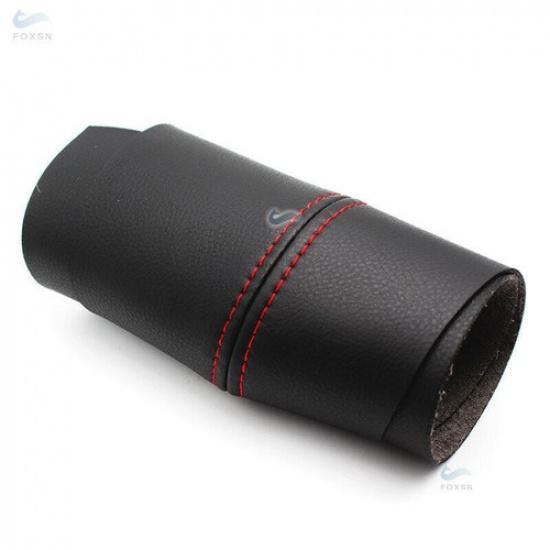 2Pcs Front Door Armrest Panel Black Leather+Red Line Cover For Toyota RAV4 13-18