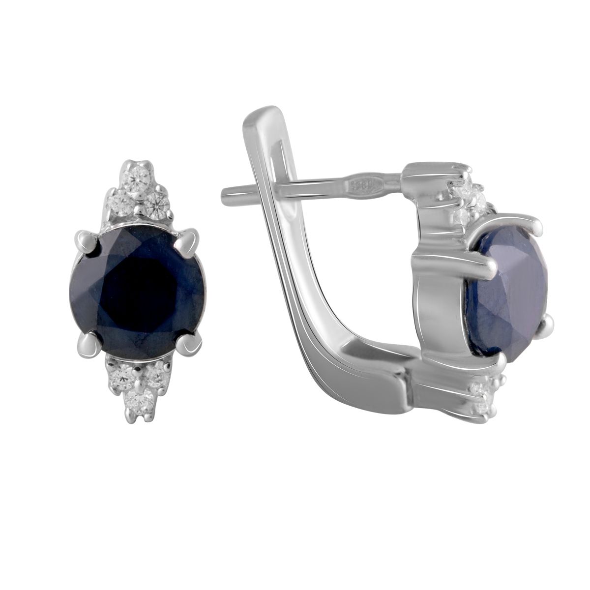

Срібні сережки з натуральним сапфіром 3.2ct (1651582) сапфіровий