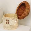 Rattan Woven Mushroom Basket Hand Woven Wicker Boxes Vacation Picnic Baskets Bohemian Portable Storage Boxes Sundries Organizer