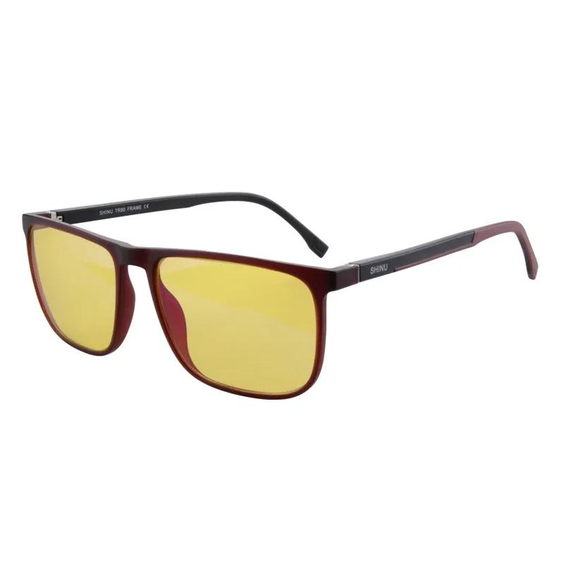 SHINU Blue Light Blocking Glasses with Red Lenses Protect Your Eyes From Digital Strain Good Sleep Glasses Men Red Eye Lens