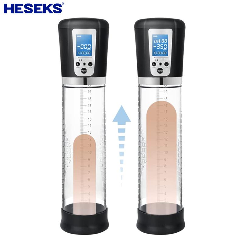 HESEKS Electric Penis Pump Male Masturbators Man Cock Sucking Penis Enlargement Vacuum Pump Male Enlarger Extender For