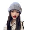 Autumn and Winter Students All-match Ear Protection Cute Bear Letter Knitted Hat