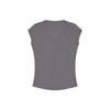 Design Sense V-neck Short Sleeve T-shirt Women's Summer New Irregular Short Student Trim Top Ins Trend