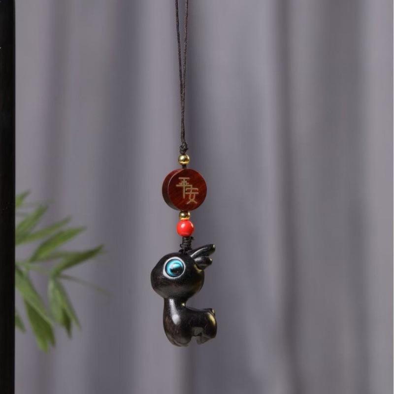 Red Sandalwood Deer Tassel Phone Chain & Keychain Pendant
