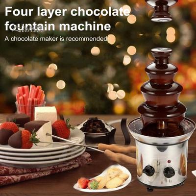 4-stufige elektrische Schokoladenfondue-Brunnenmaschine Leicht zu reinigen Wiederverwendbar Schmilzt Käse Süßigkeiten Schokoladenbrunnenmaschine