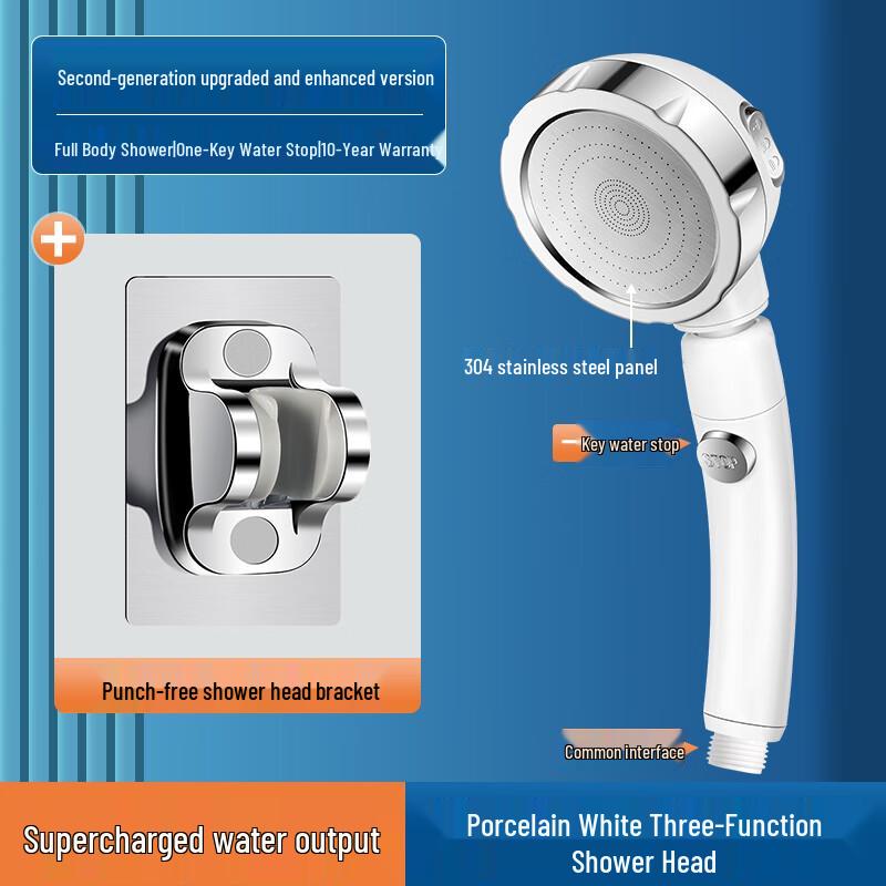 ZISIZ Self-Cleaning High-Pressure Swivel Shower Head Set